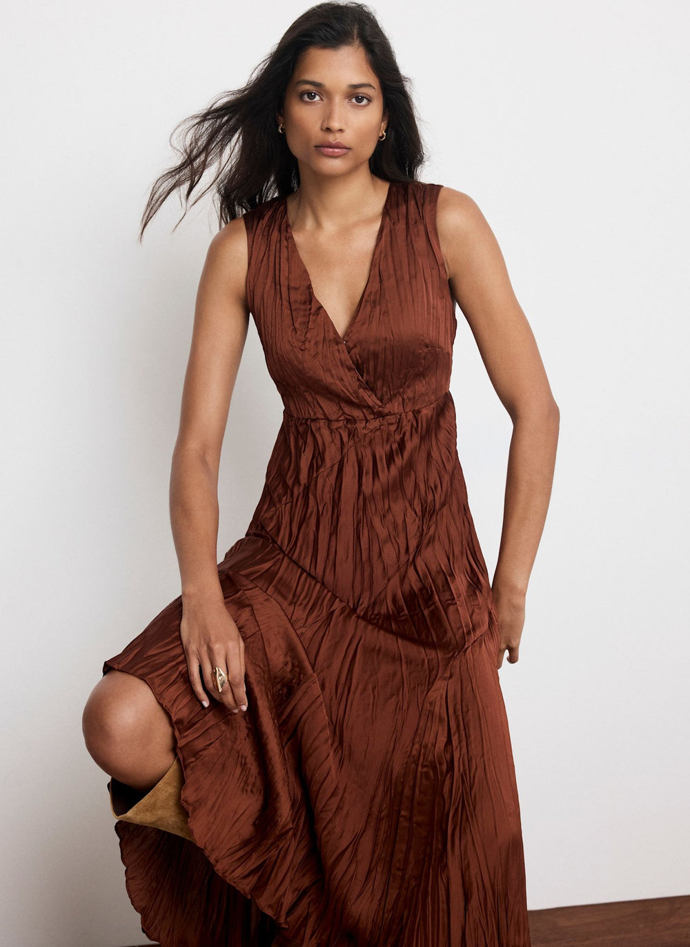 2 in 1 midi dress Brown 2-in-1 – Mint Velvet style midi skirt with Beautiful Morning Maxi Dress Size:US12/UK16/EU42 Delivery Date: