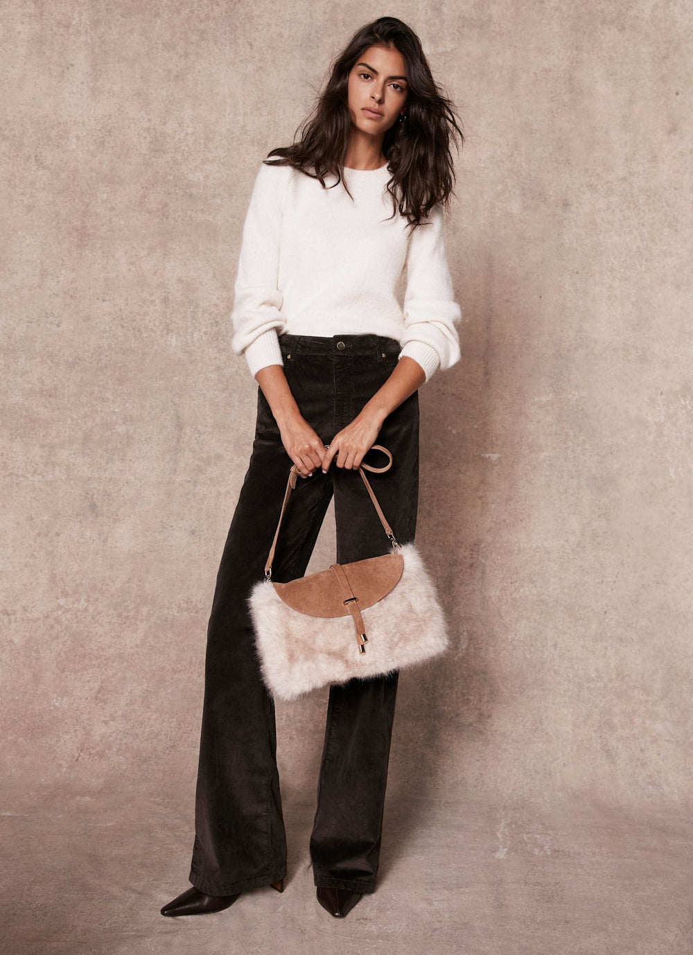 Brown Corduroy Flared Trousers