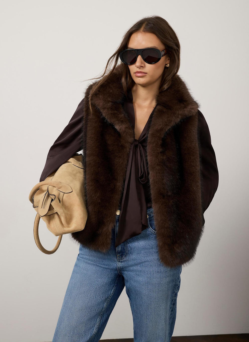 Brown Faux Fur Gilet