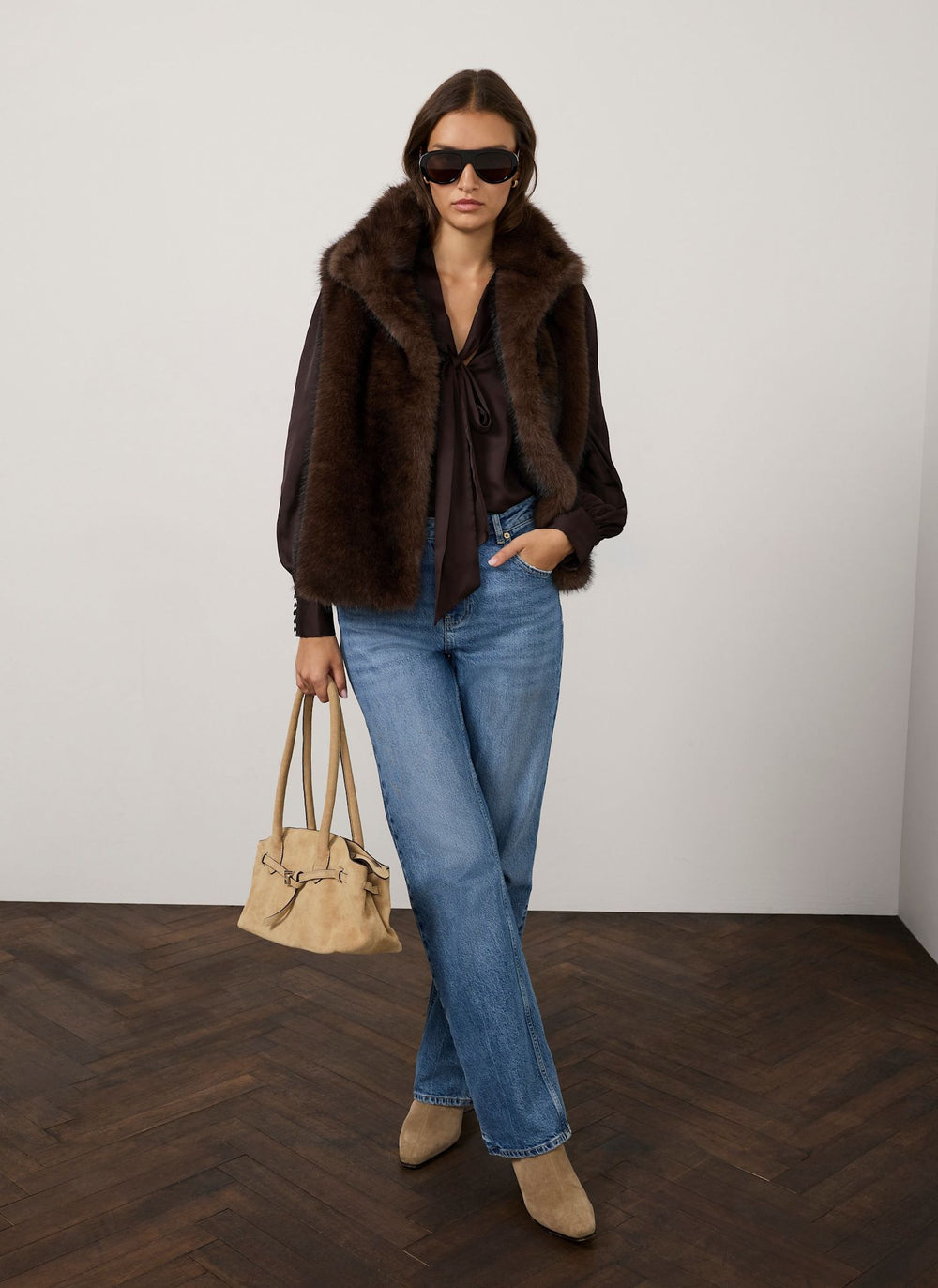 Brown Faux Fur Gilet