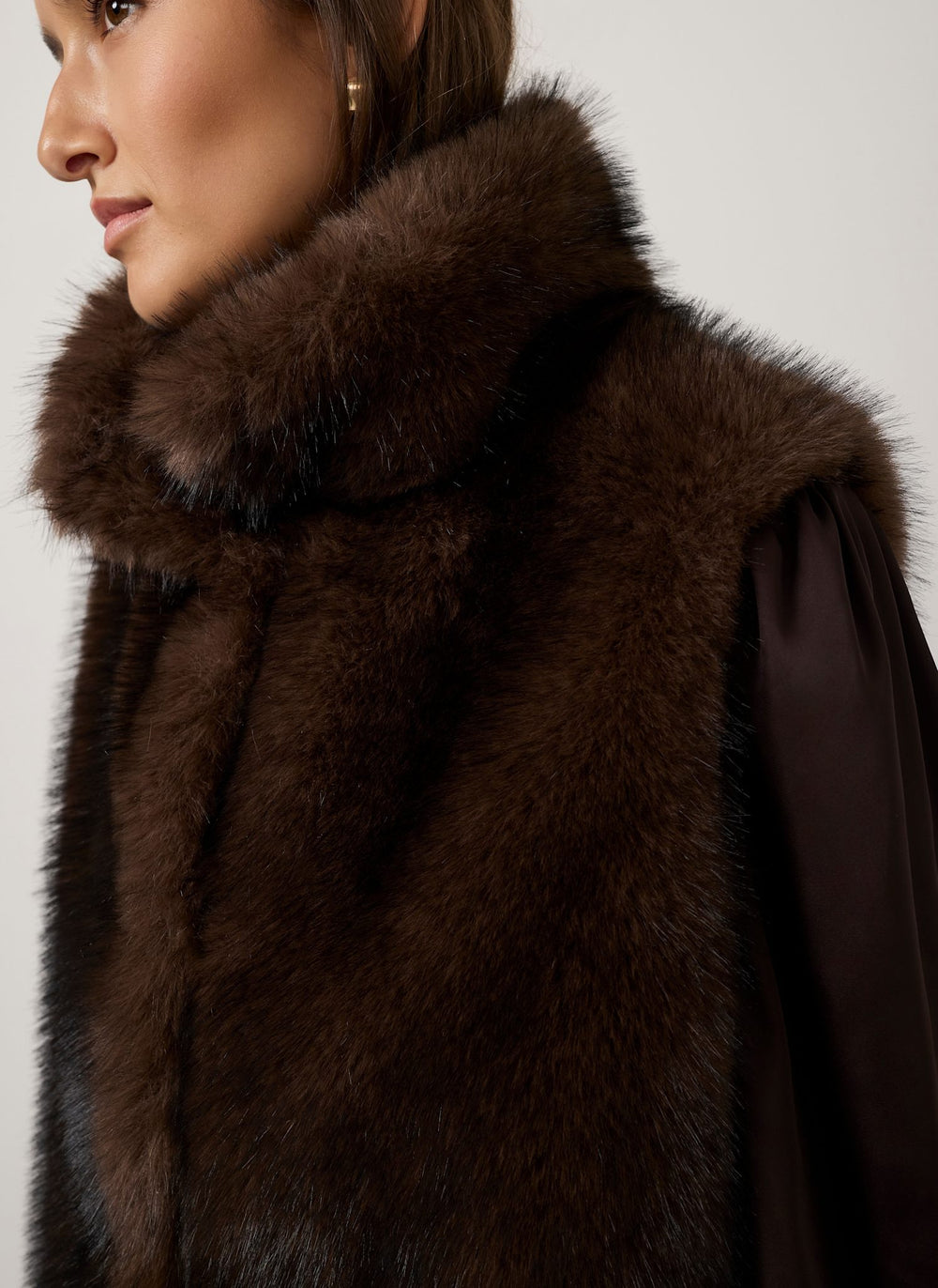 Brown Faux Fur Gilet