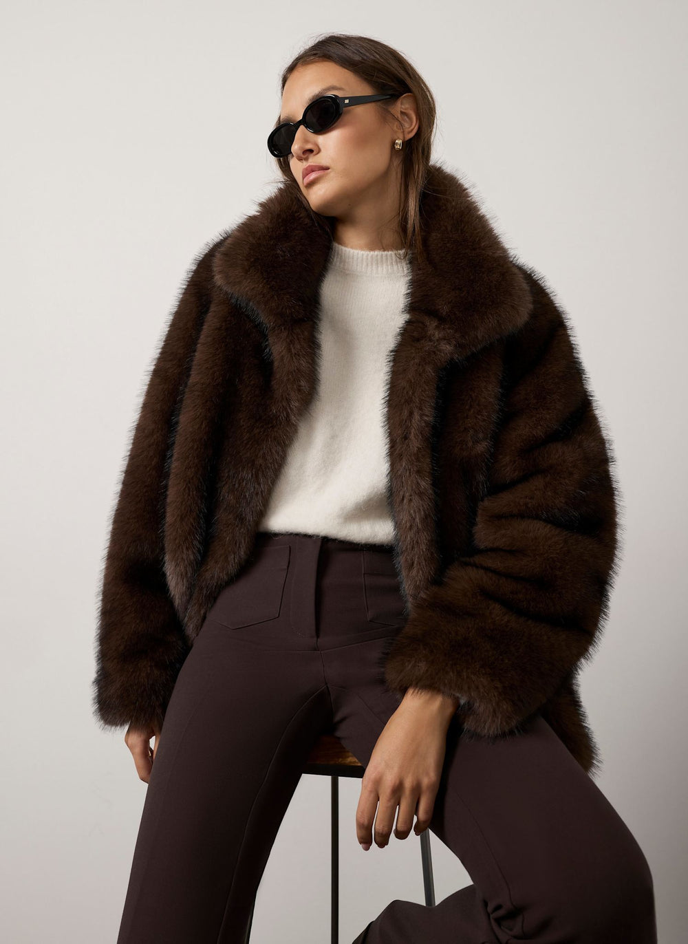 Brown Faux Fur Jacket