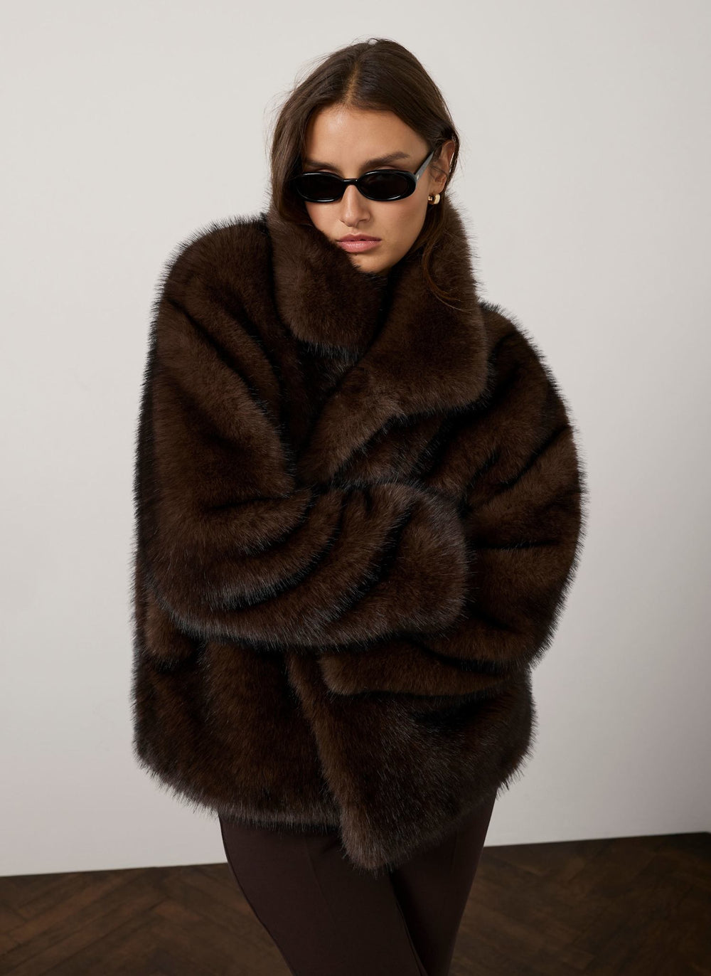 Brown Faux Fur Jacket