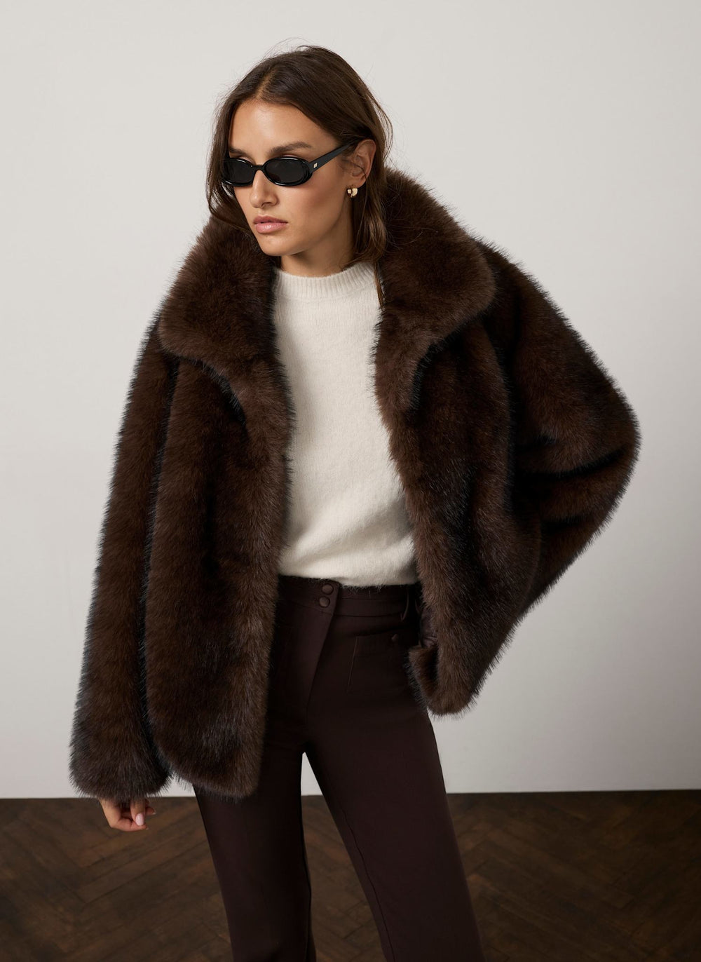 Brown Faux Fur Jacket