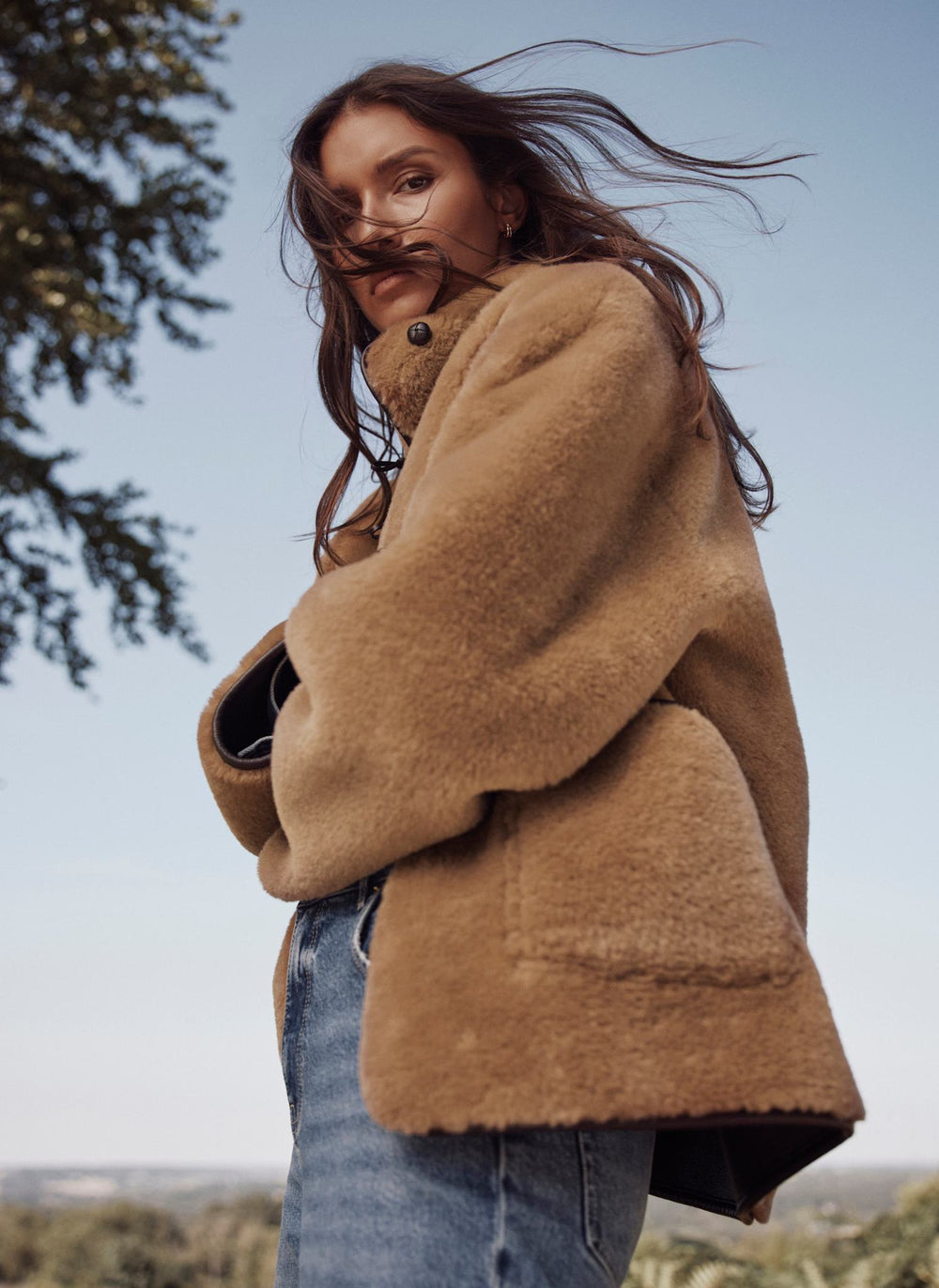 Brown Faux Fur Toggle Jacket