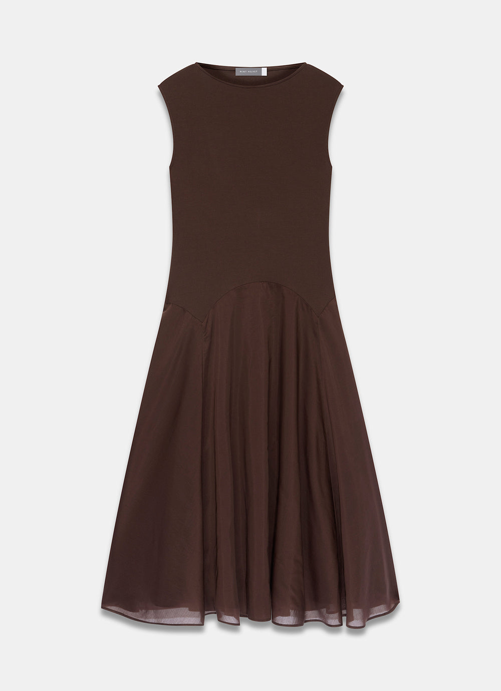 Brown Sleeveless Midi Dress – Mint Velvet