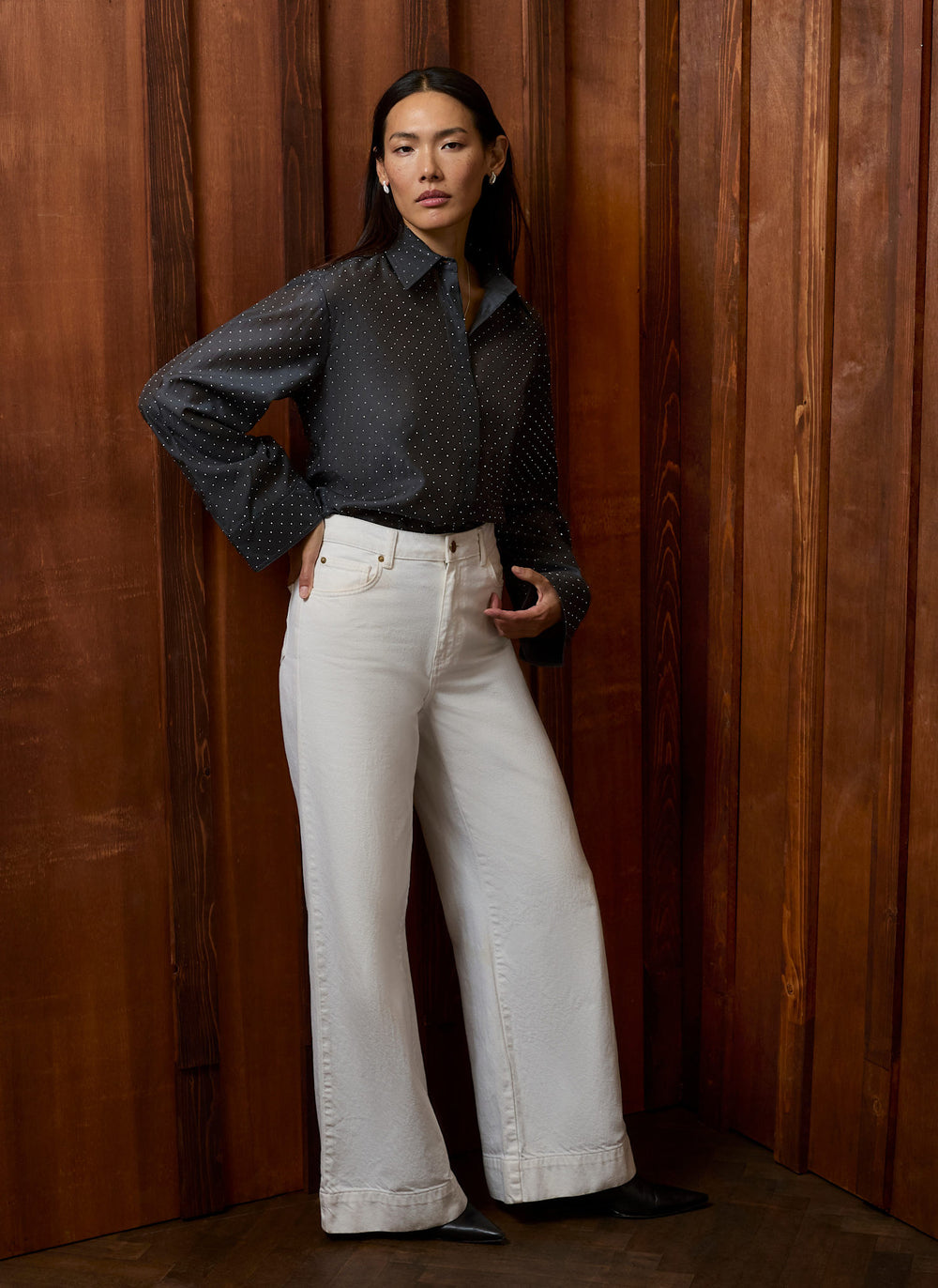 Dark Grey Embellished Detail Shirt
