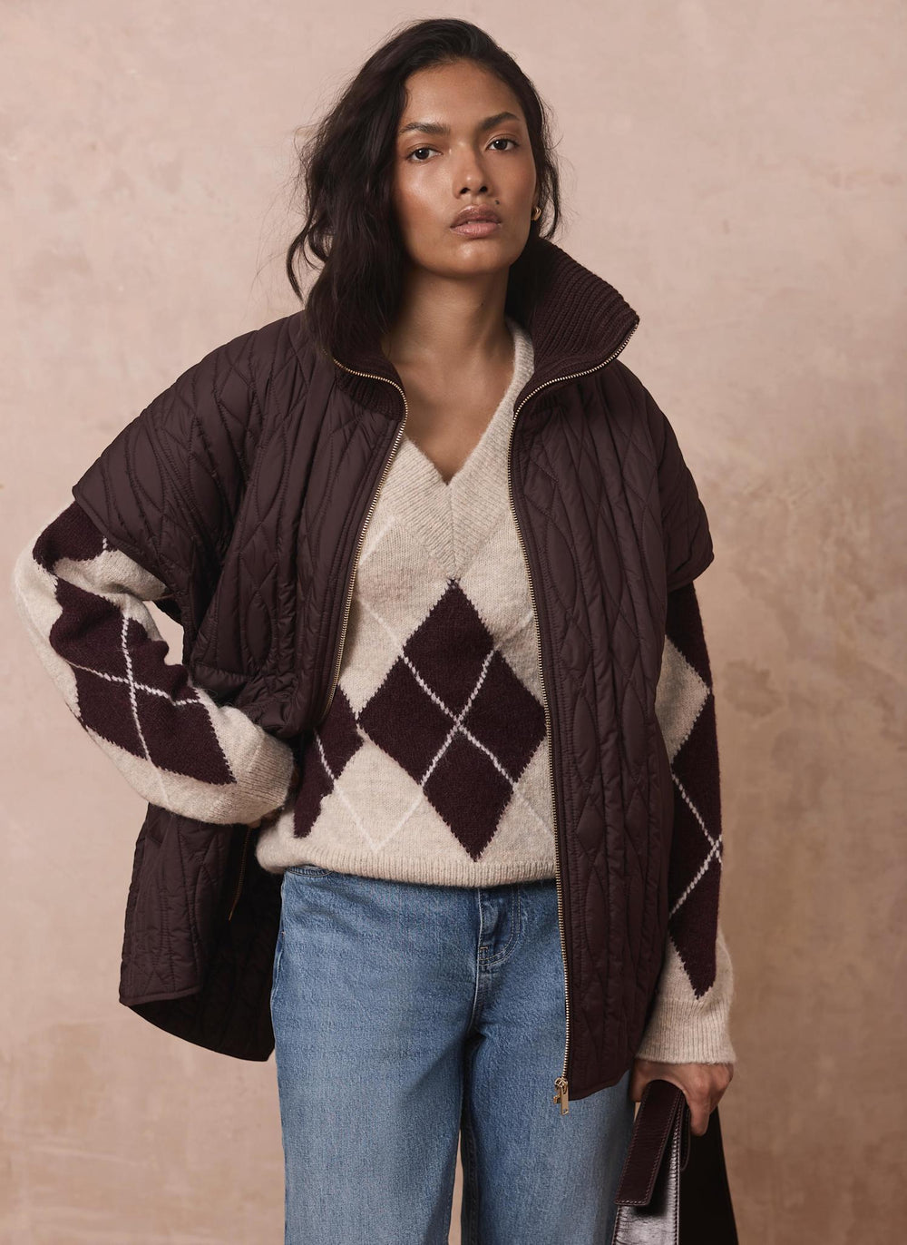 Brown Quilted Gilet