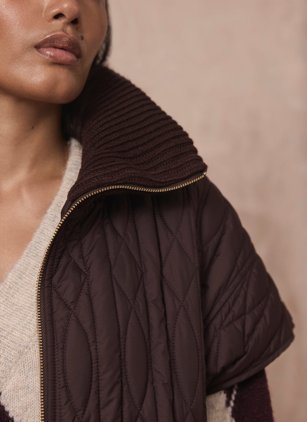 Brown Quilted Gilet