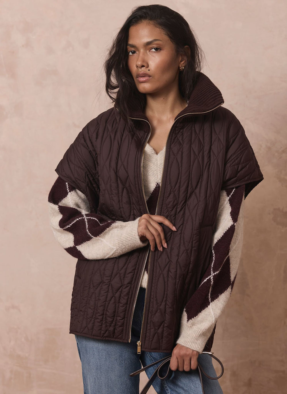 Brown Quilted Gilet