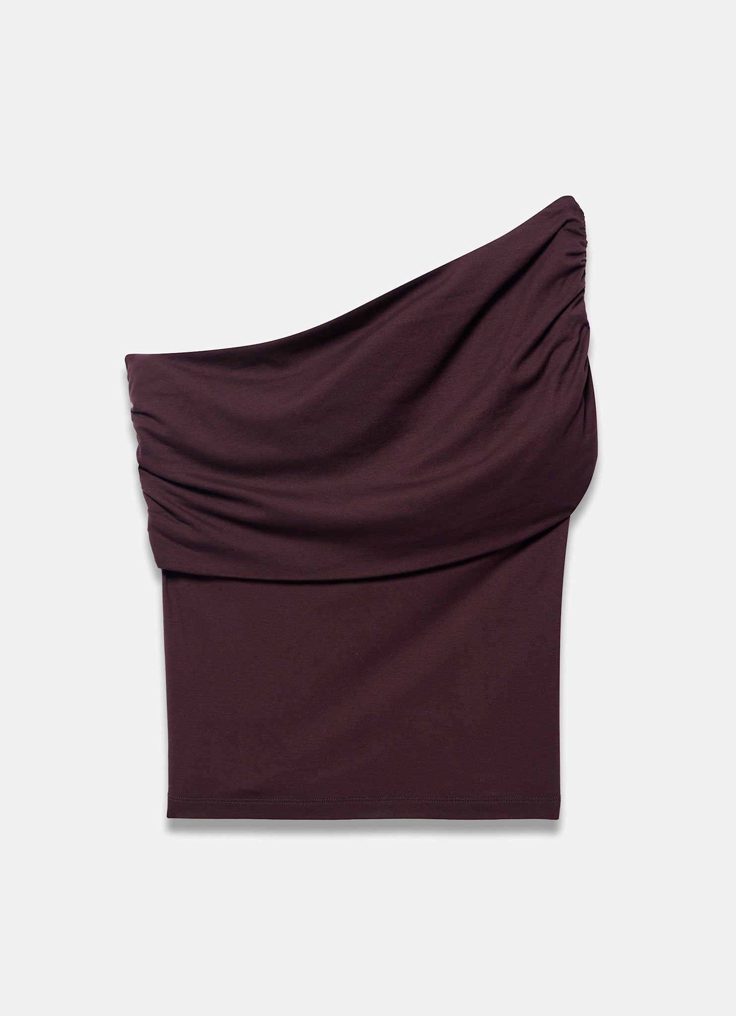 Brown One Shoulder Drape Top – Mint Velvet
