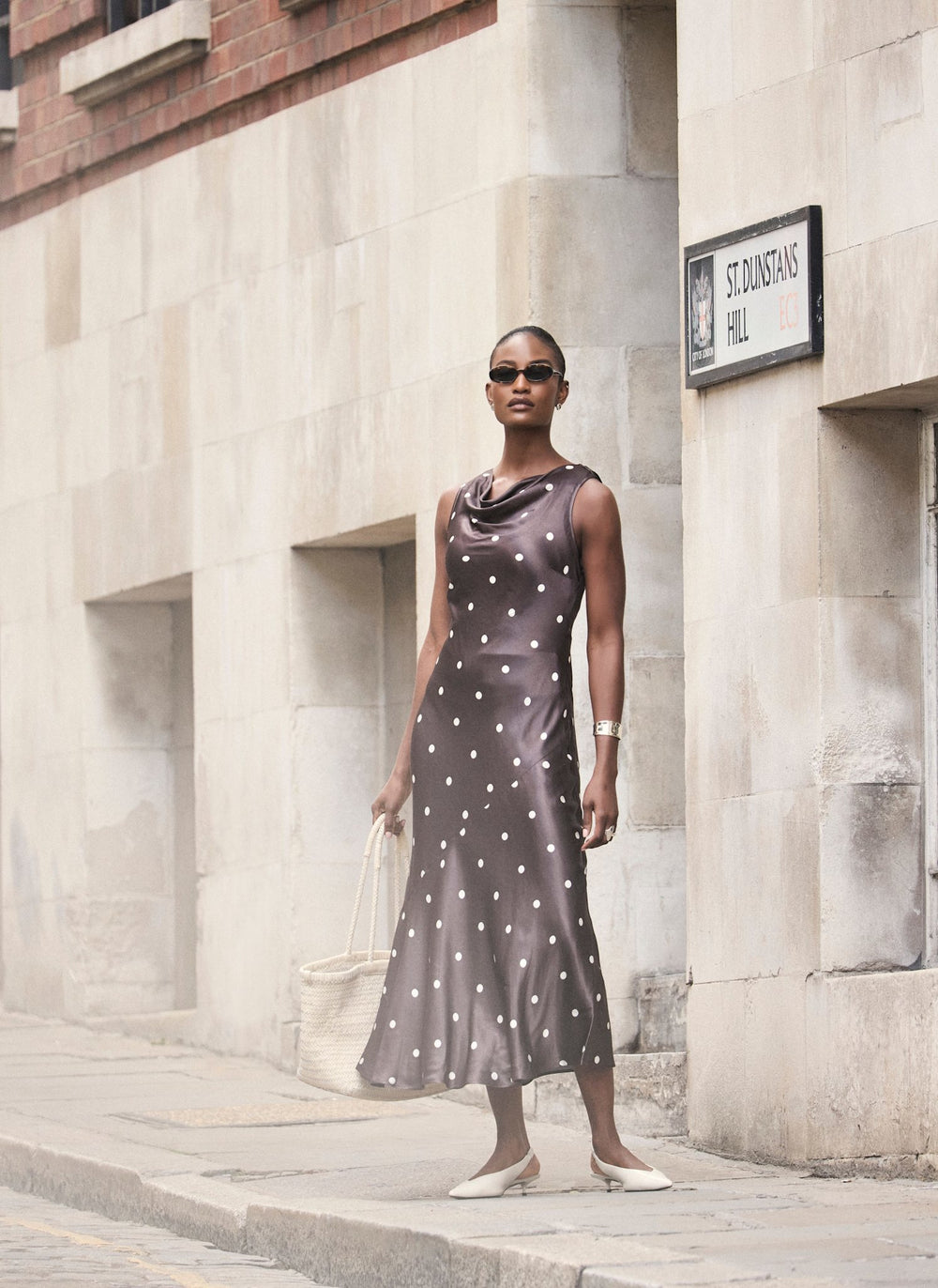 brown satin polka dot dress Polkadot Midi – Mint Velvet Color:M-Black CL138516021 collection : shopclassycleanchic Florsheim Norwalk Plain Toe