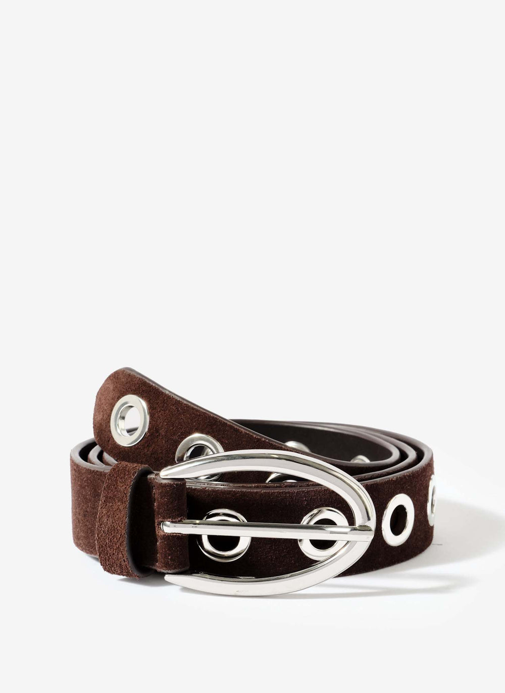 Brown Suede Eyelet Belt