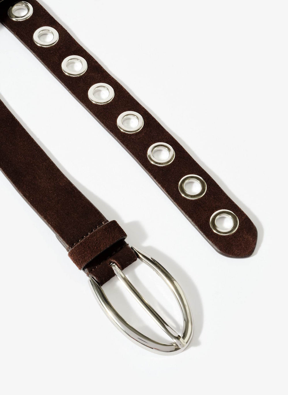 Brown Suede Eyelet Belt