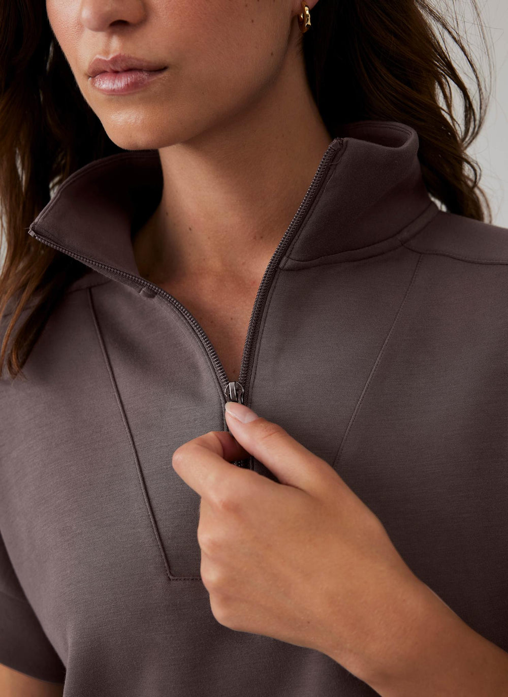 Brown Super Soft Short Sleeve Sweatshirt – Mint Velvet