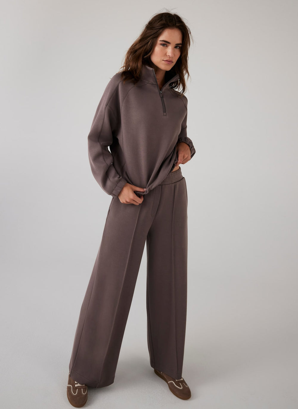 Brown Super Soft Zip Up Sweatshirt