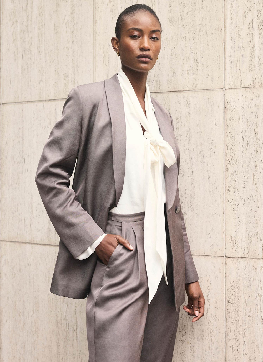 Brown Double Breasted Blazer