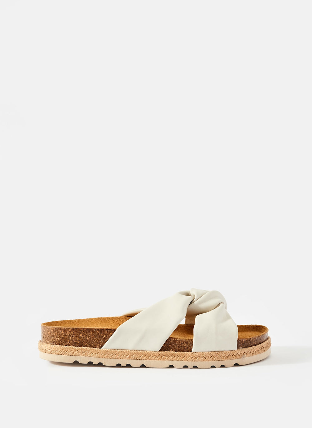 Bryony Neutral Leather Flat Sandals