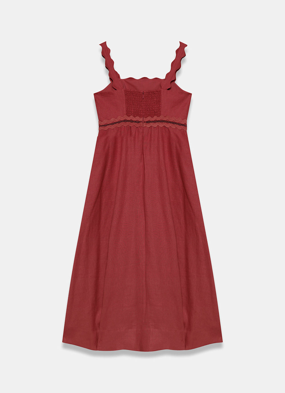Mint Velvet Women's Linen Midi Dress - Red - Size 8
