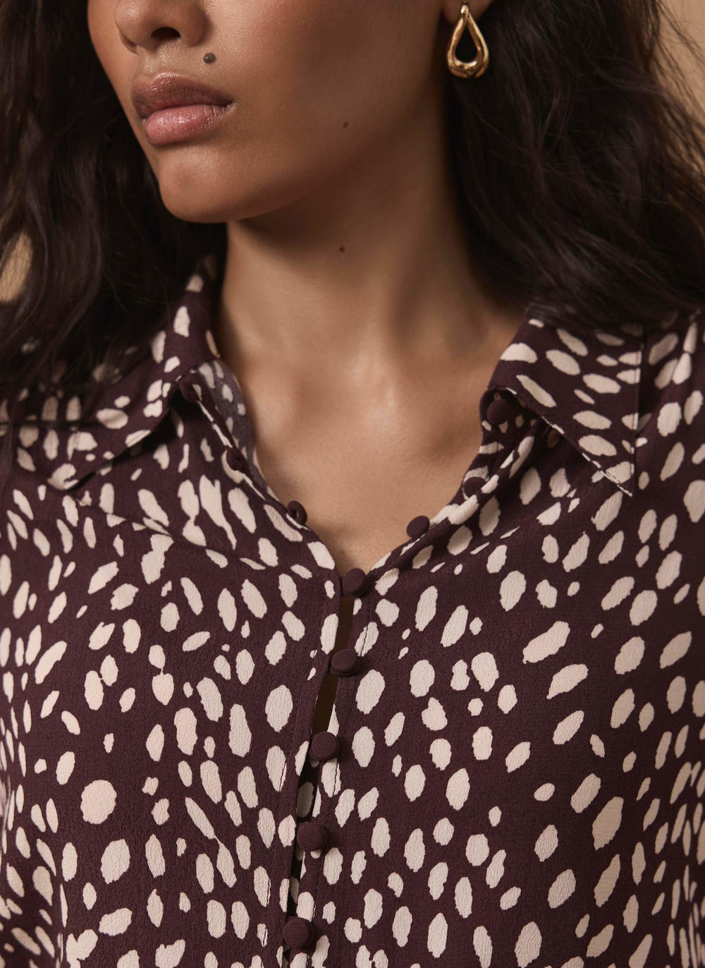 Burgundy Animal Print Shirt