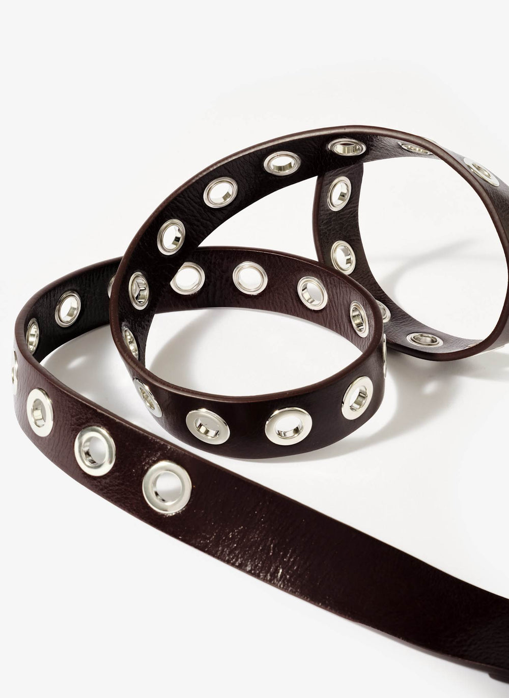 Burgundy Leather Eyelet Belt