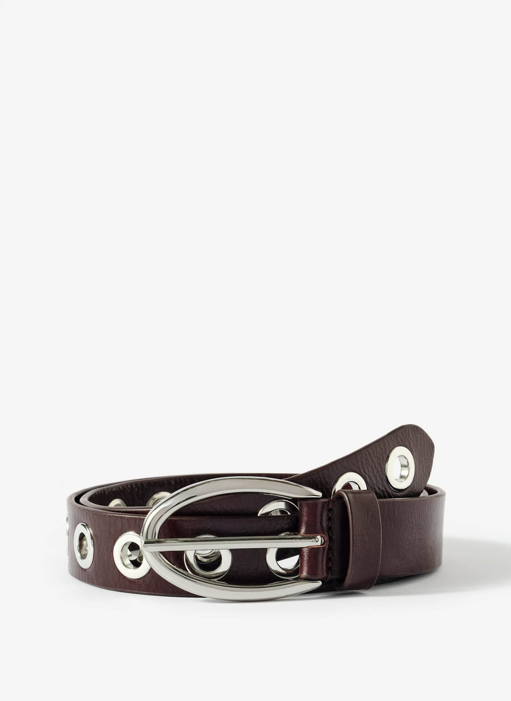 Burgundy Leather Eyelet Belt