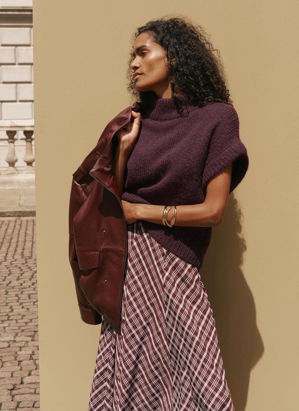 Burgundy Wool Blend Knit Top