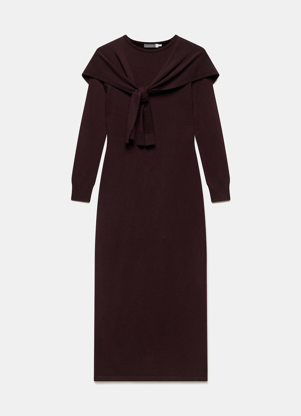 Burgundy Scarf Detail Knit Midi Dress  Mint Velvet