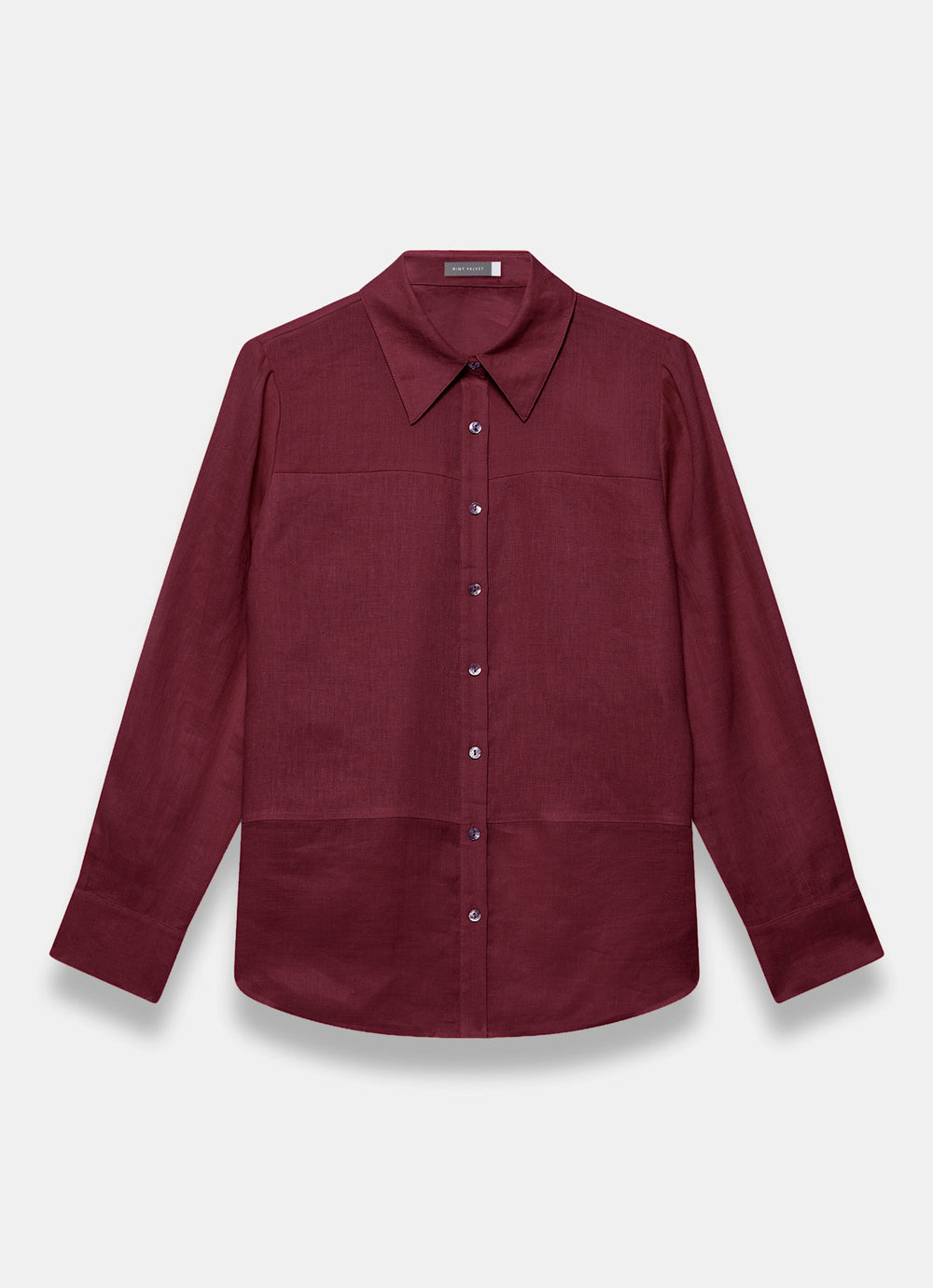 aoc dress Burgundy Linen Blend Shirt – Mint Velvet