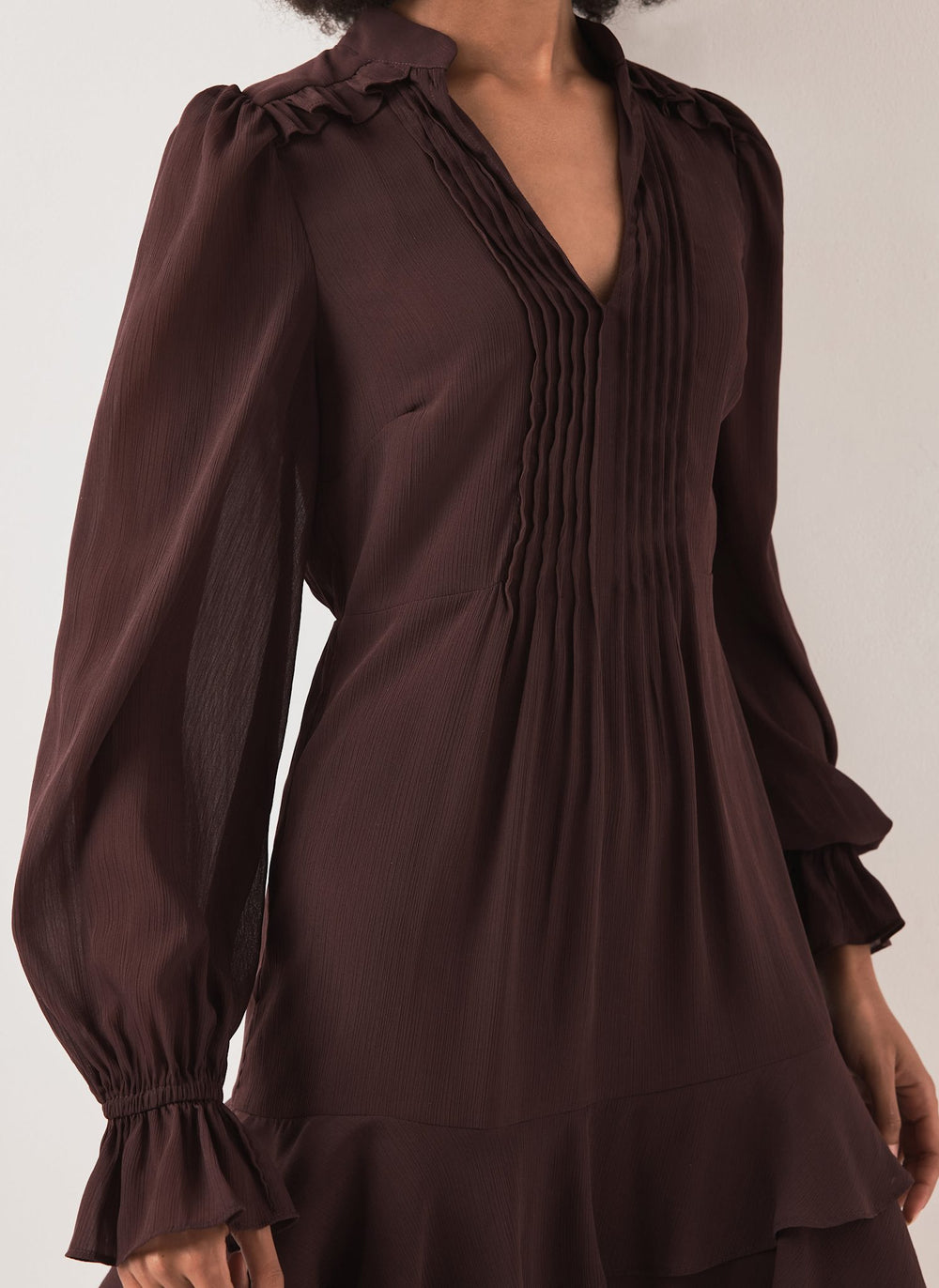 Burgundy Ruffle Mini Dress