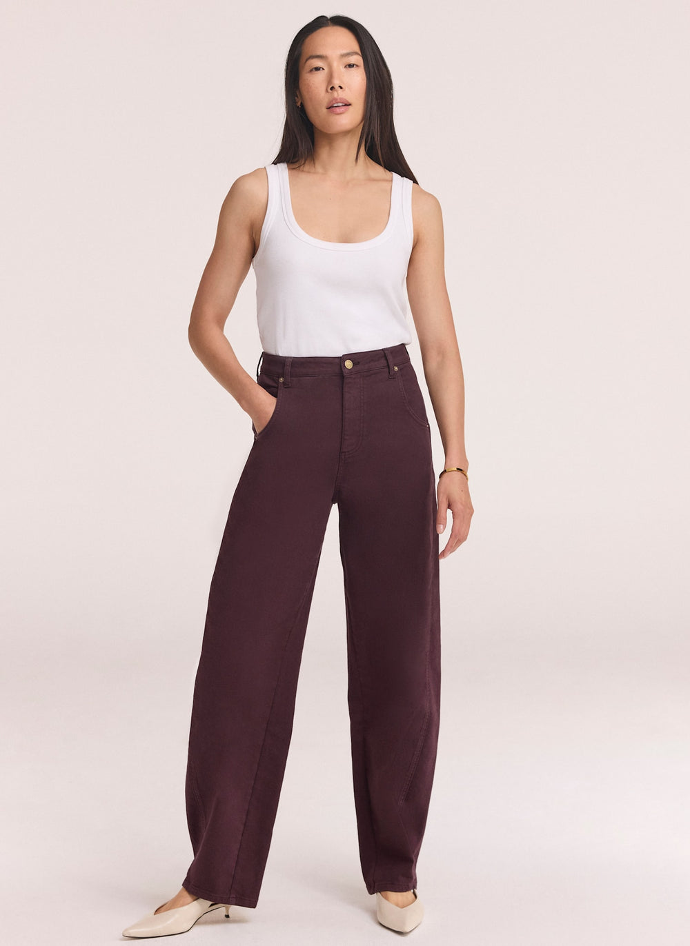 Burgundy Ultimate Barrel Jeans