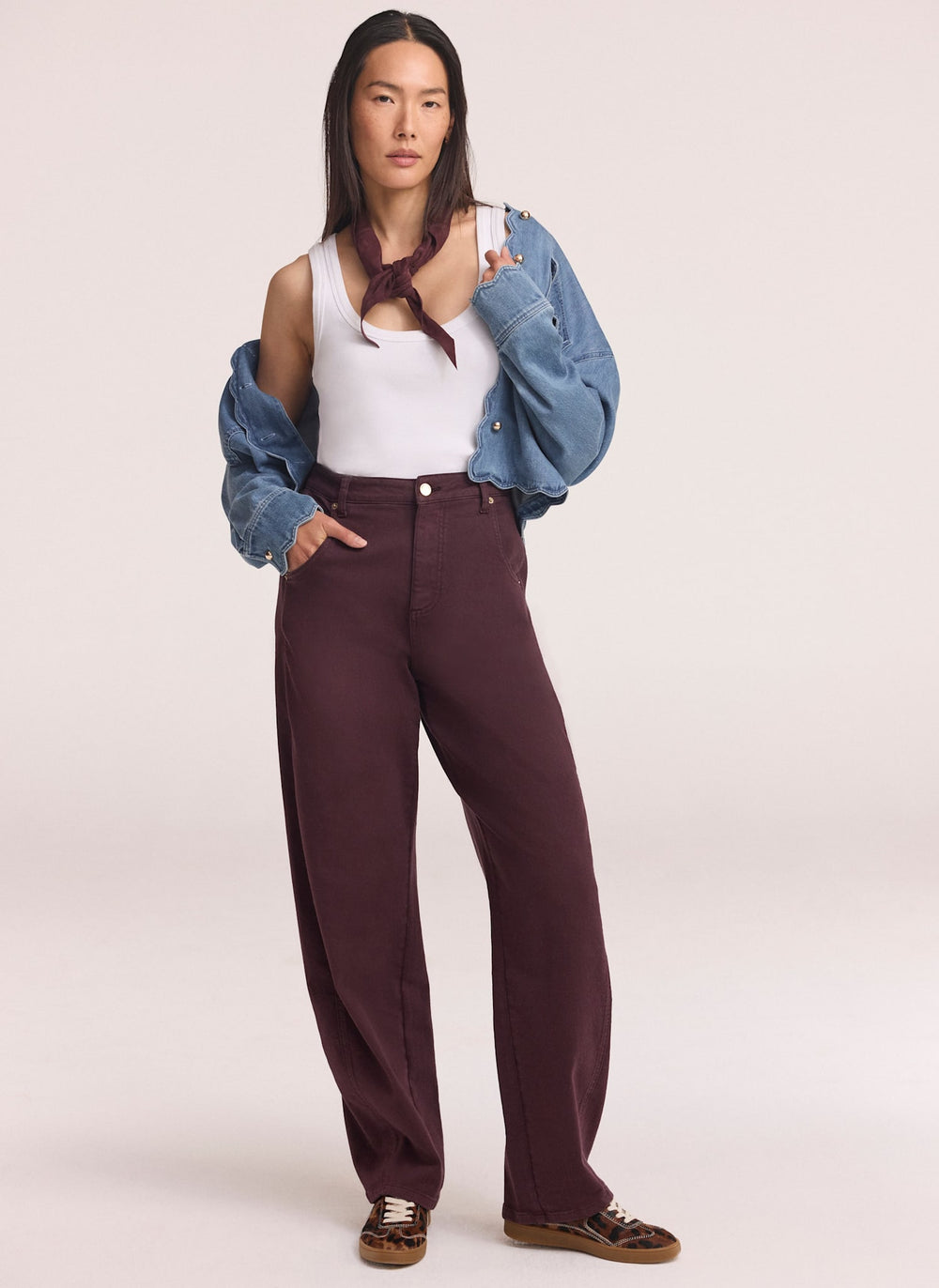 Burgundy Ultimate Barrel Jeans