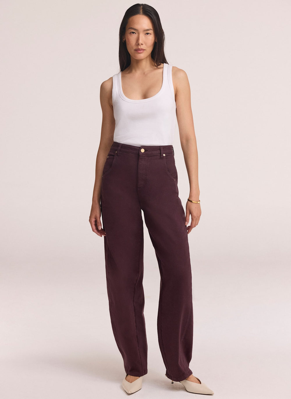 Burgundy Ultimate Barrel Jeans