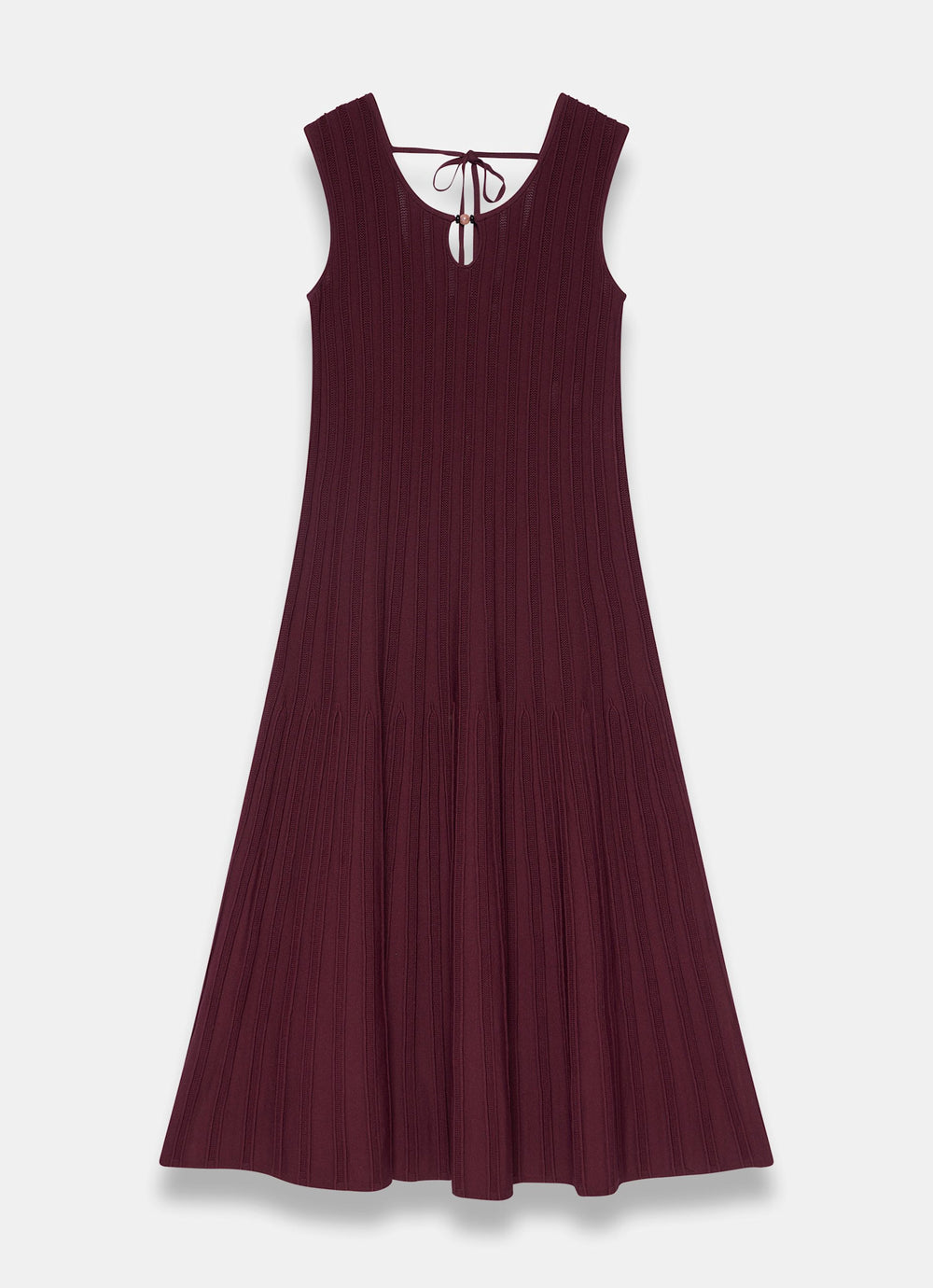 Burgundy Ribbed Beaded Midi Dress  Mint Velvet