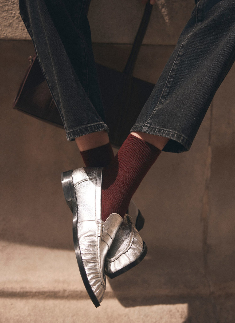 Burgundy Ankle Socks