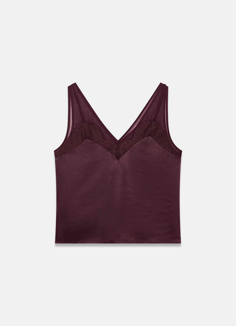 Burgundy Satin Lace Camisole Top – Mint Velvet