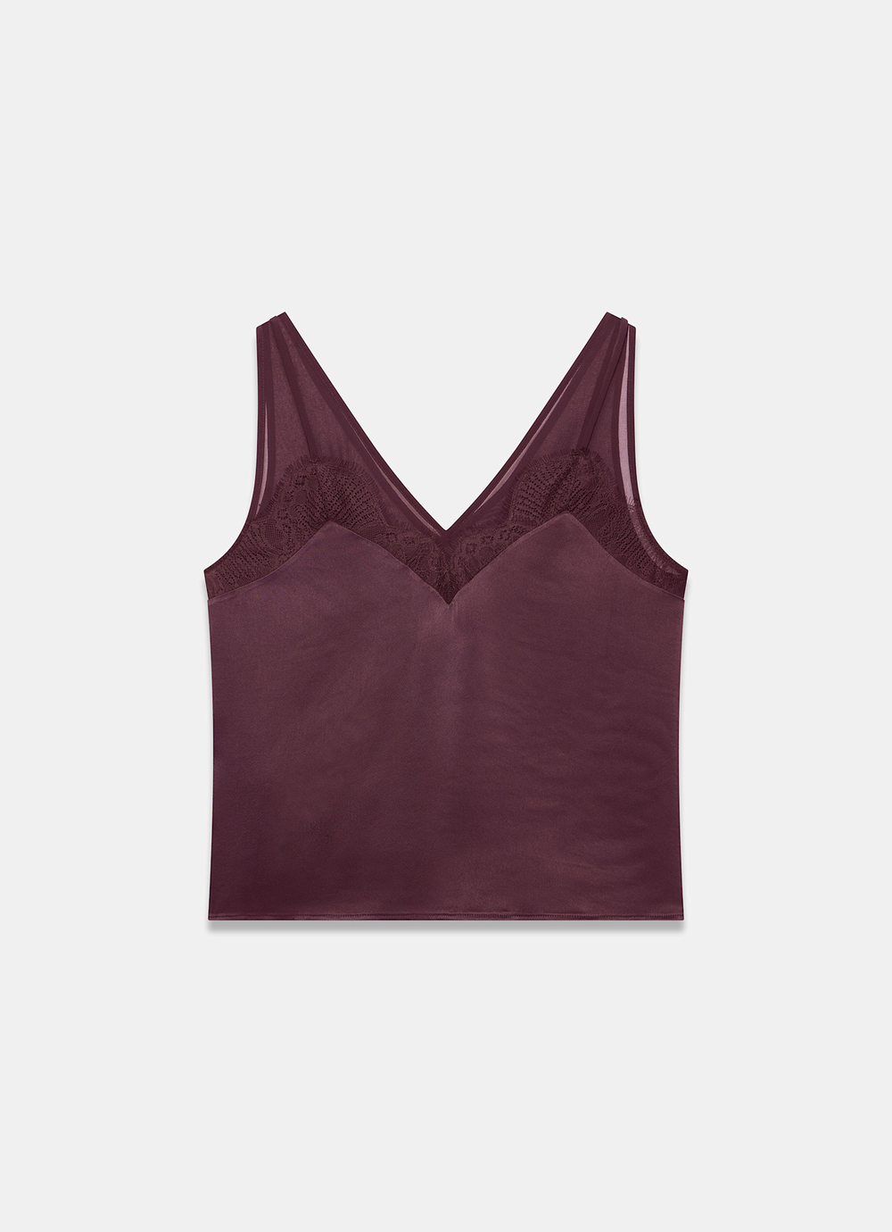 Burgundy Satin Lace Camisole Top – Mint Velvet