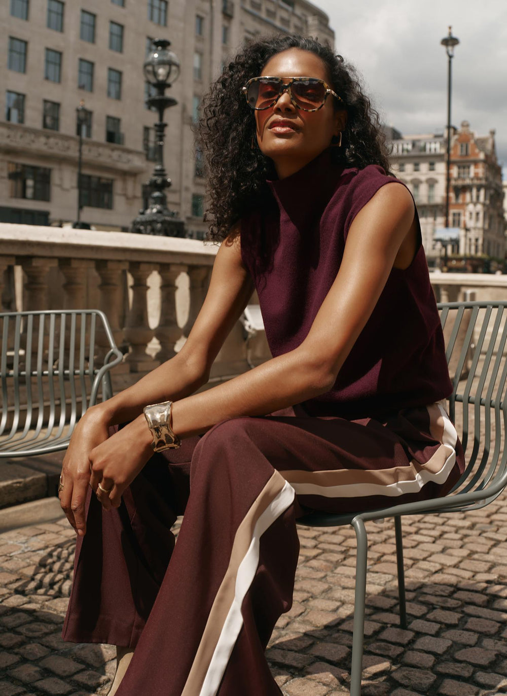 Burgundy Wool Blend Fine Knit Top