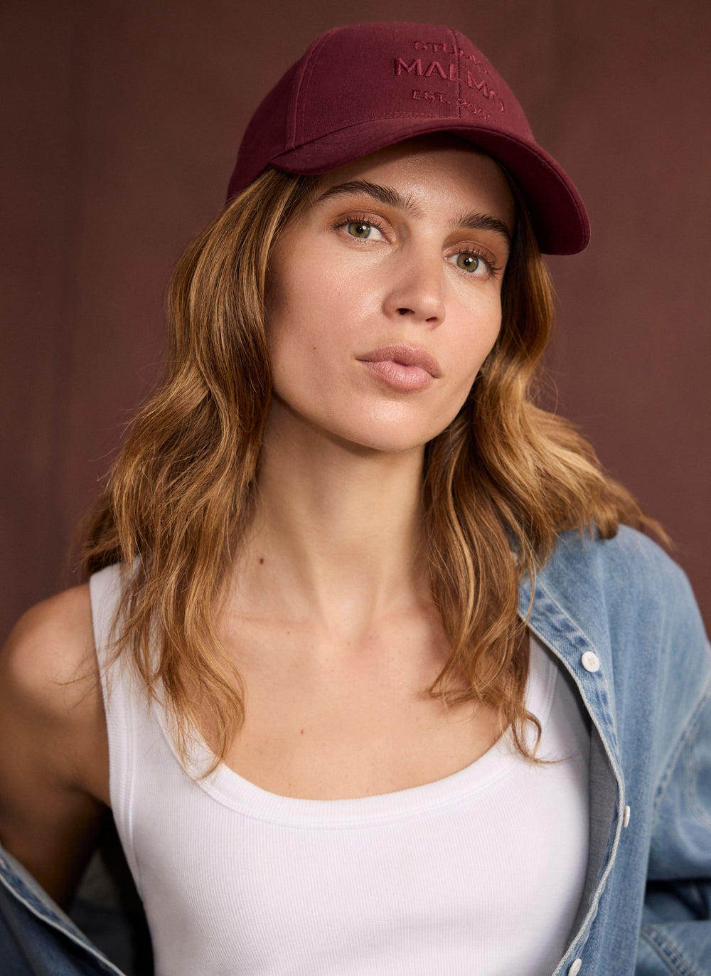 Burgundy Cotton Slogan Cap
