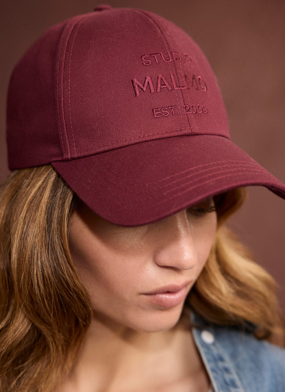 Burgundy Cotton Slogan Cap