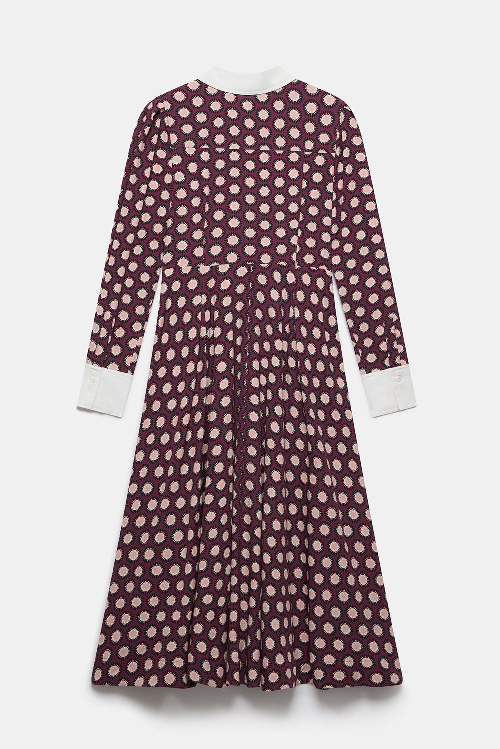 Burgundy Geometric Print Midi Dress – Mint Velvet