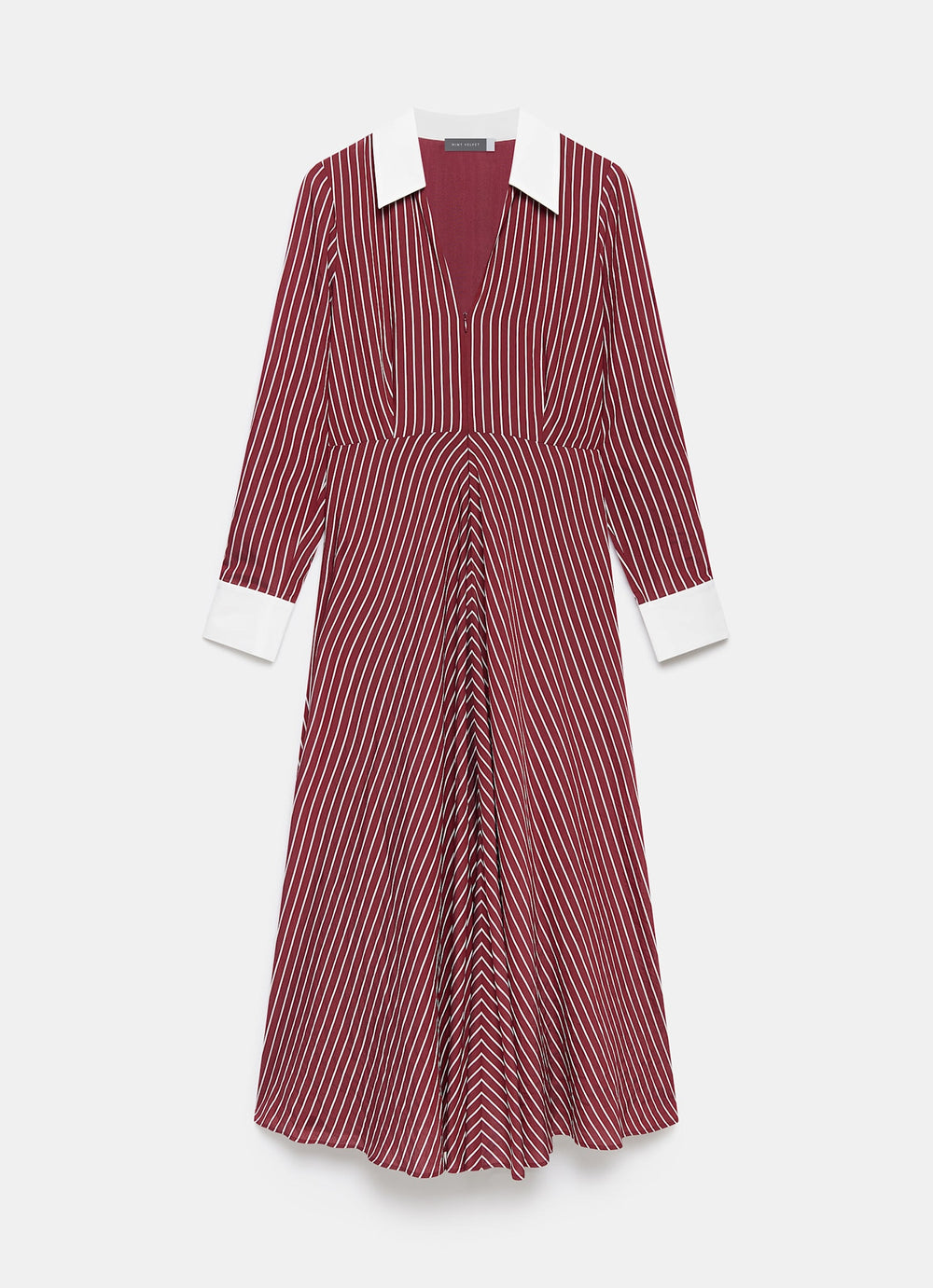 Burgundy Striped Maxi Shirt Dress – Mint Velvet