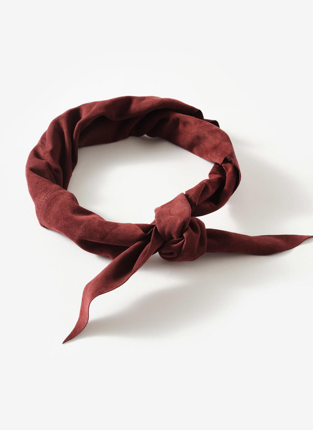 Burgundy Suede Mini Triangle Neck Scarf