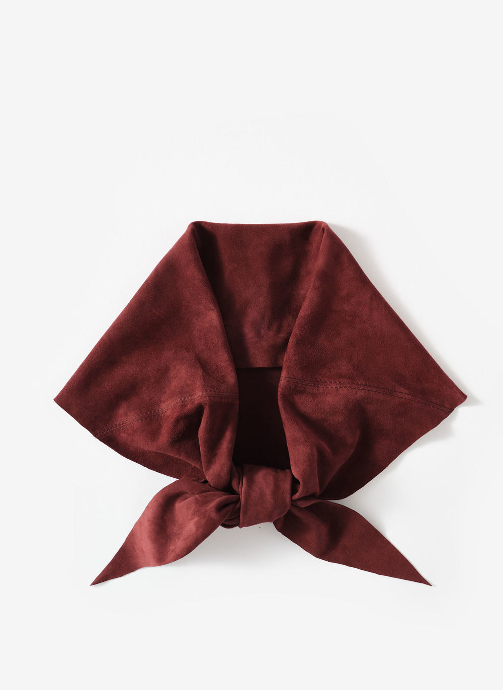 Burgundy Suede Mini Triangle Neck Scarf