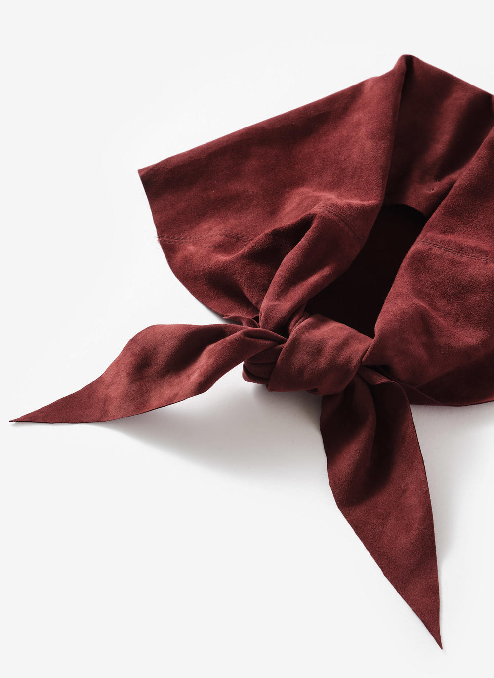 Burgundy Suede Mini Triangle Neck Scarf