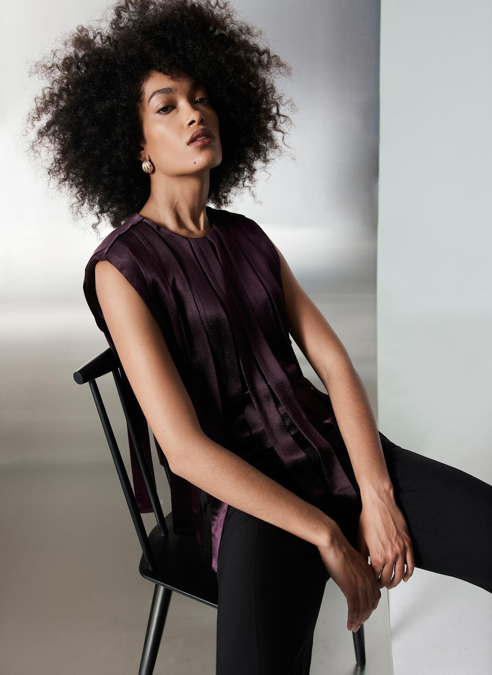 Burgundy Tape Detail Top