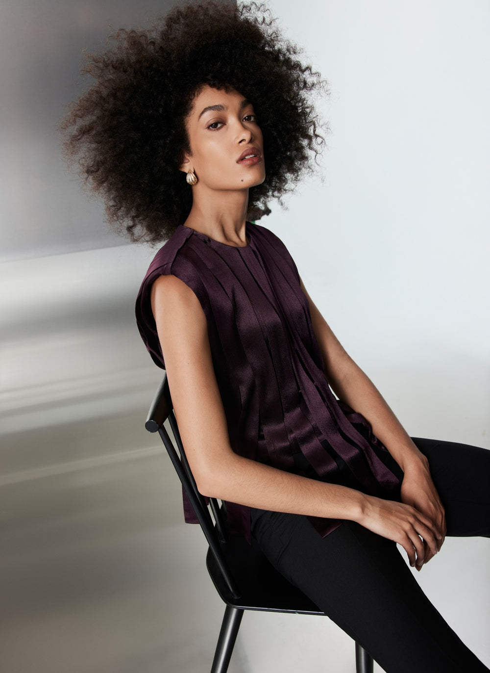 Burgundy Tape Detail Top