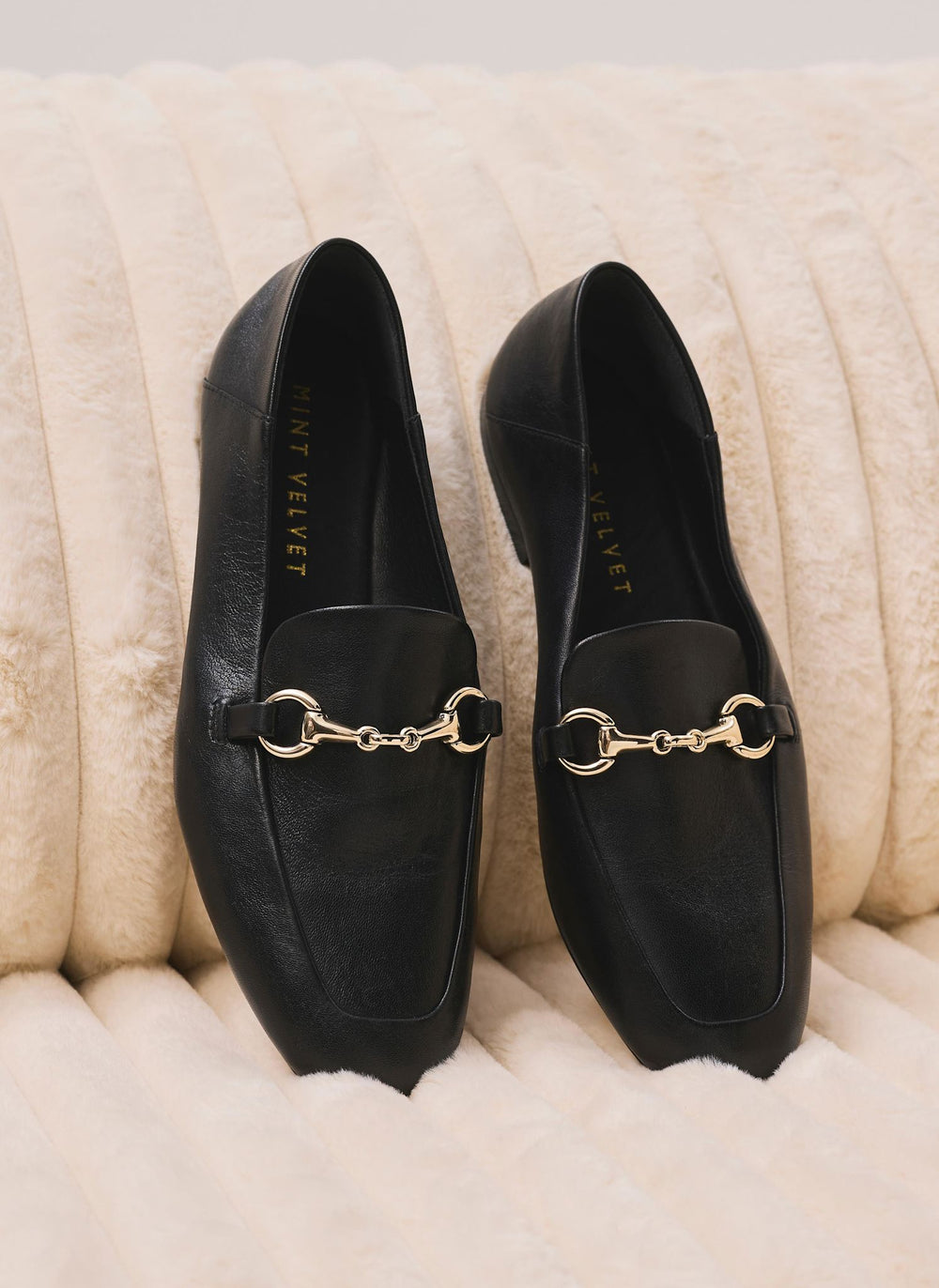Camille Black Leather Loafers