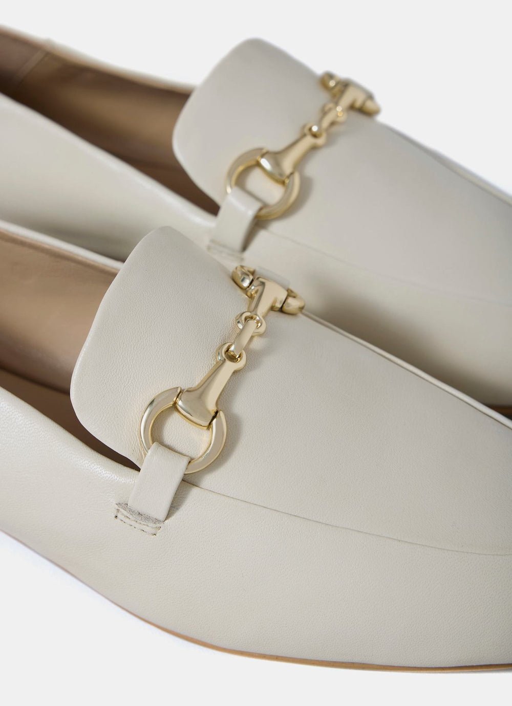Camille Cream Leather Loafers