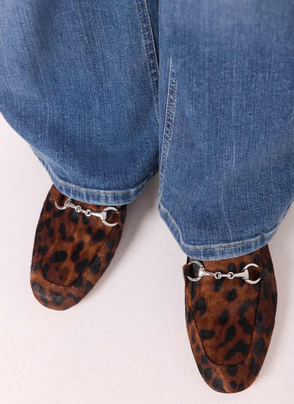 Camille Leopard Textured Loafers